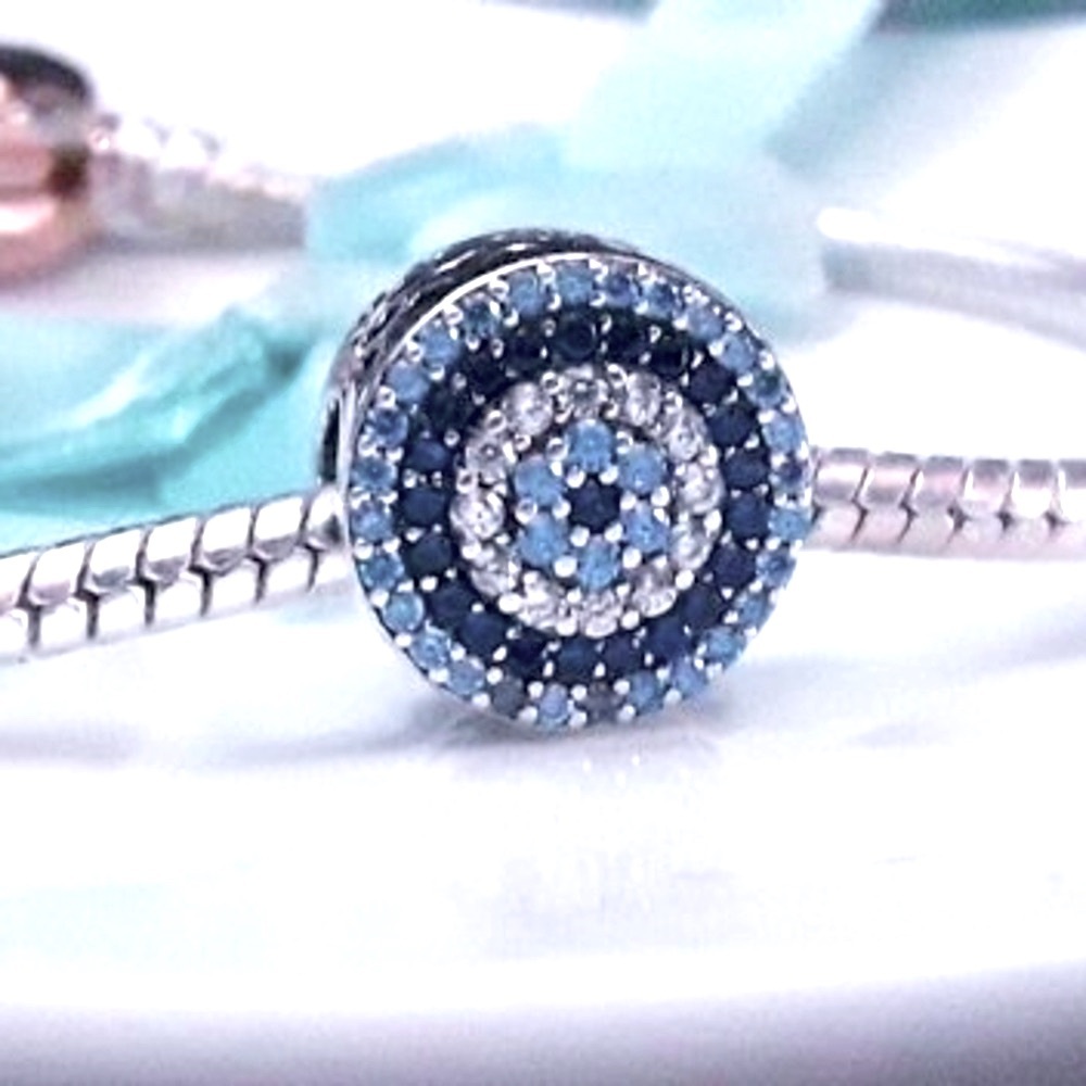 Pandora compatible crystals Evil Eye Charm S925 sterling silver